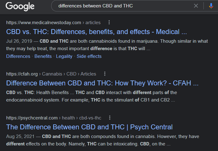 differences between CBD and THC